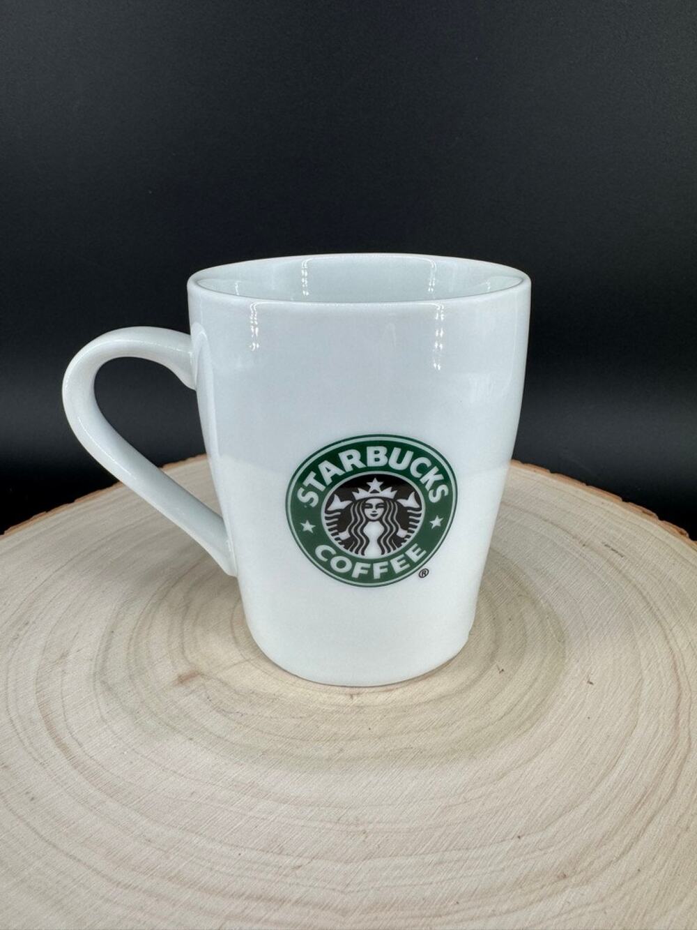 Starbucks Coffee Mug 2007 8 oz White Green Siren Mermaid Logo Cafe Coffee Shop